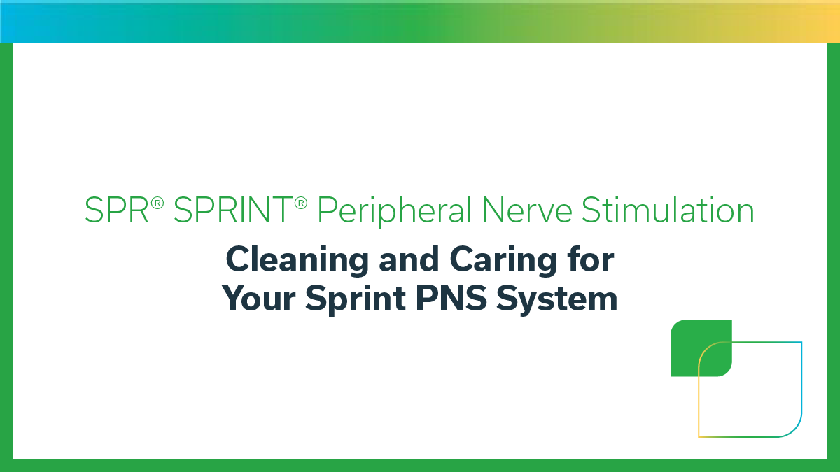 cleaning and caring for your SPRINT PNS system video thumbnail