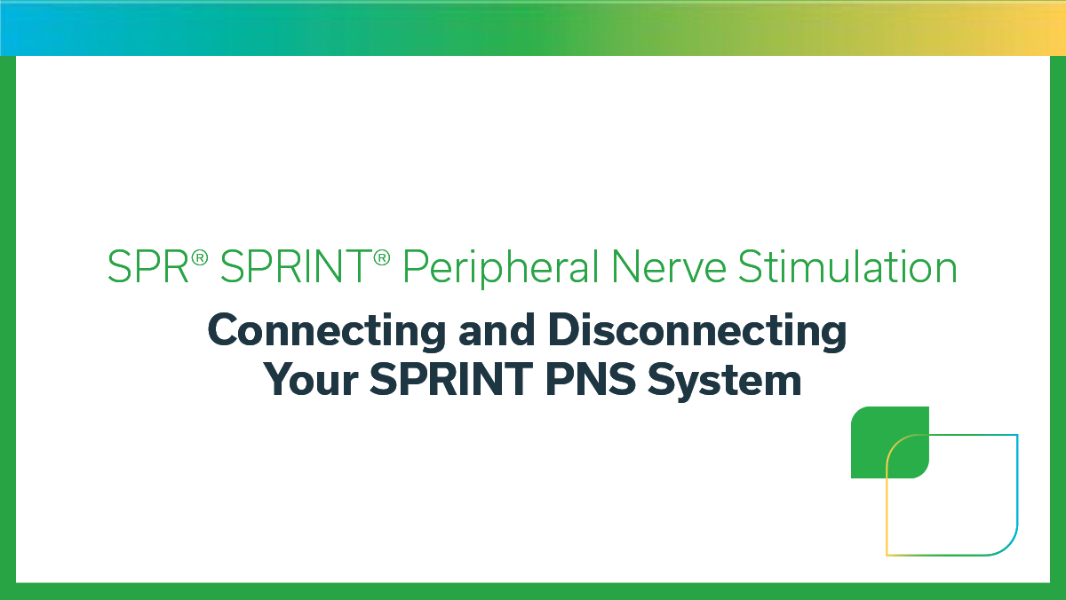 connecting and disconneting your SPRINT PNS system video thumbnail