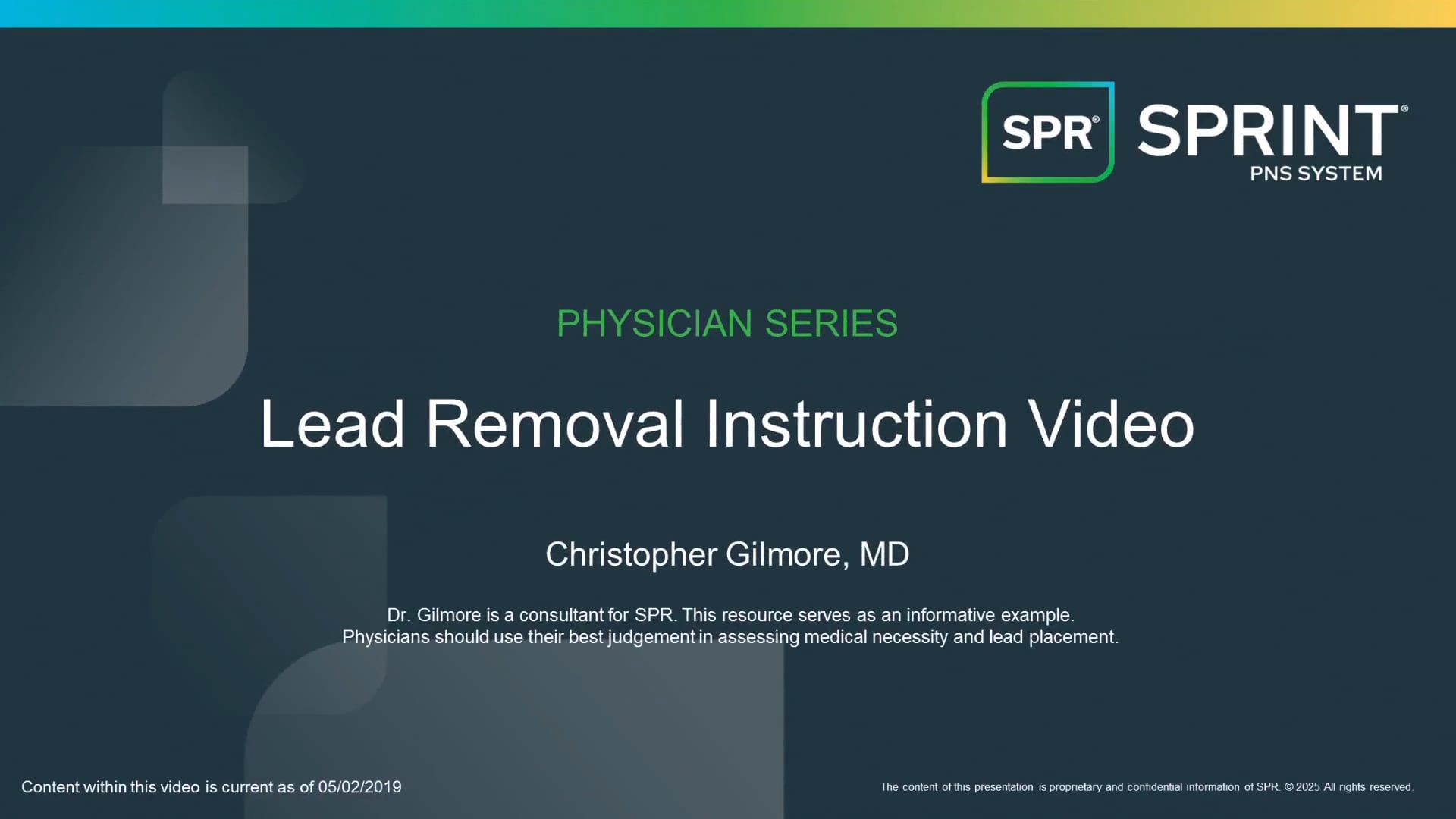 Lead removal instruction video