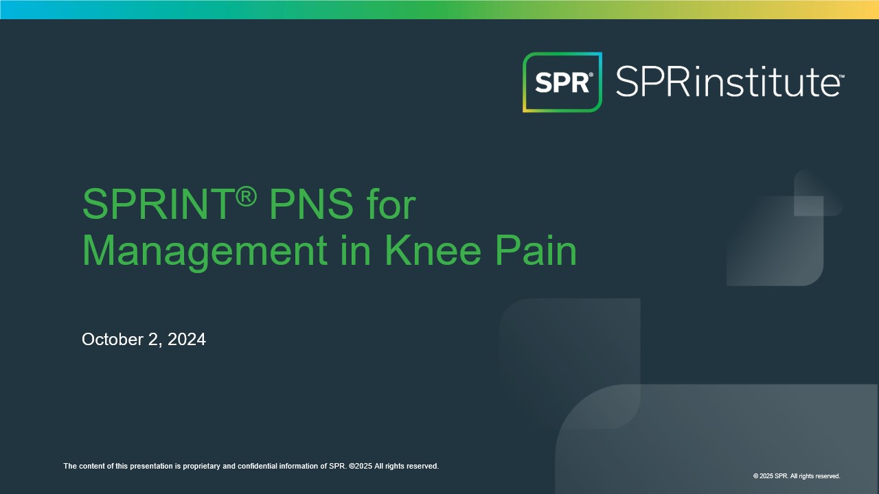 SPRINT PNS for Management in Knee Pain - Webinar